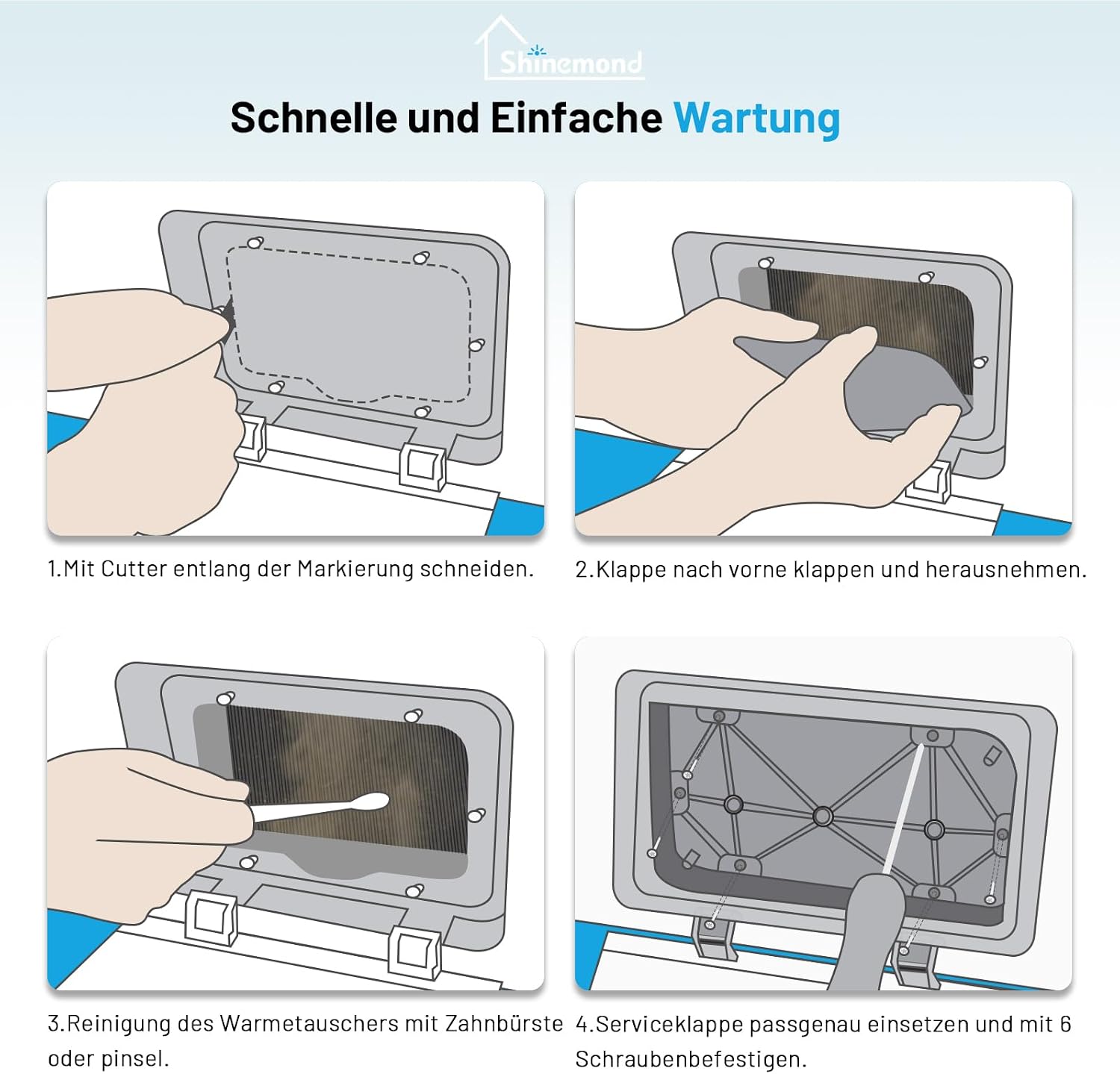 Thumbnail 6 de Shinemond Wartungssklappe Serviceklappe 646776/00646776 – kompatibel mit Bosch/Siemens Trocknern