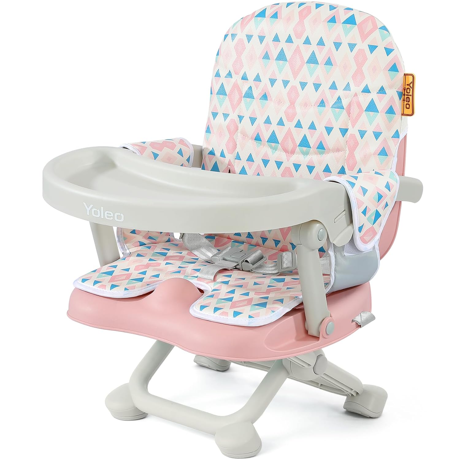 Detalle de YOLEO Baby High Chair Booster Seat, 4 Height Settings, Foldable with Tray