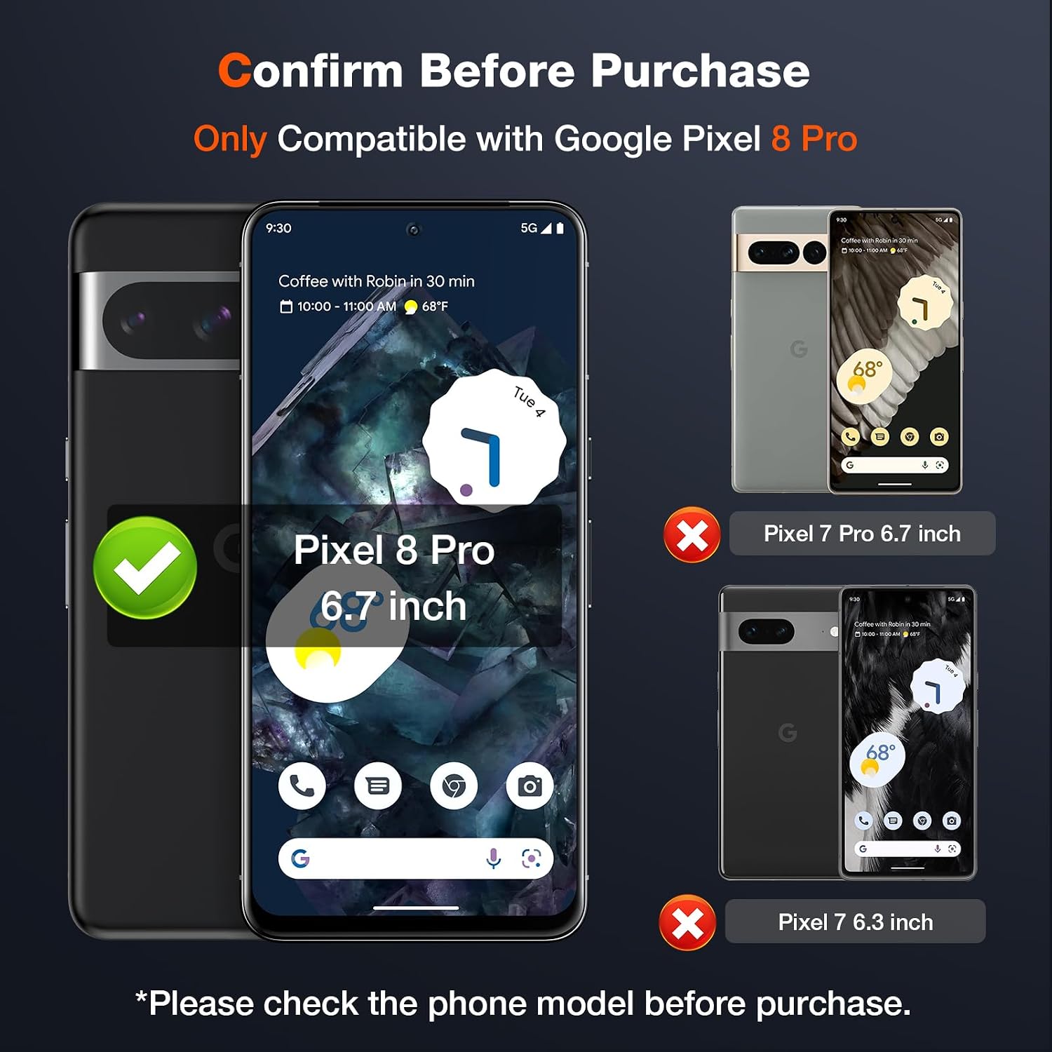Detalle 2 de LK 2+2 Pack Screen Protector for Google Pixel 8 Pro (2 tempered glass screen protectors + 2 camera lens protectors)