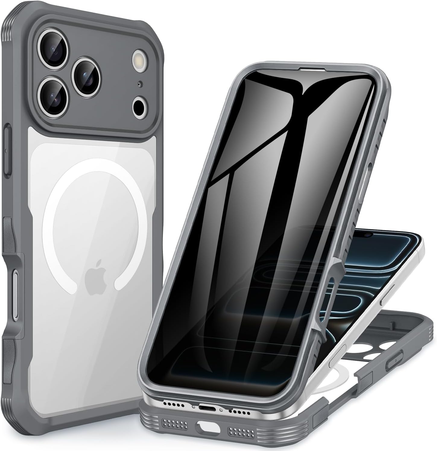 Detalle de CENHUFO Privacy Case for iPhone 17 Pro Max (6.9 inch) with built-in 9H glass screen protector and MagSafe support