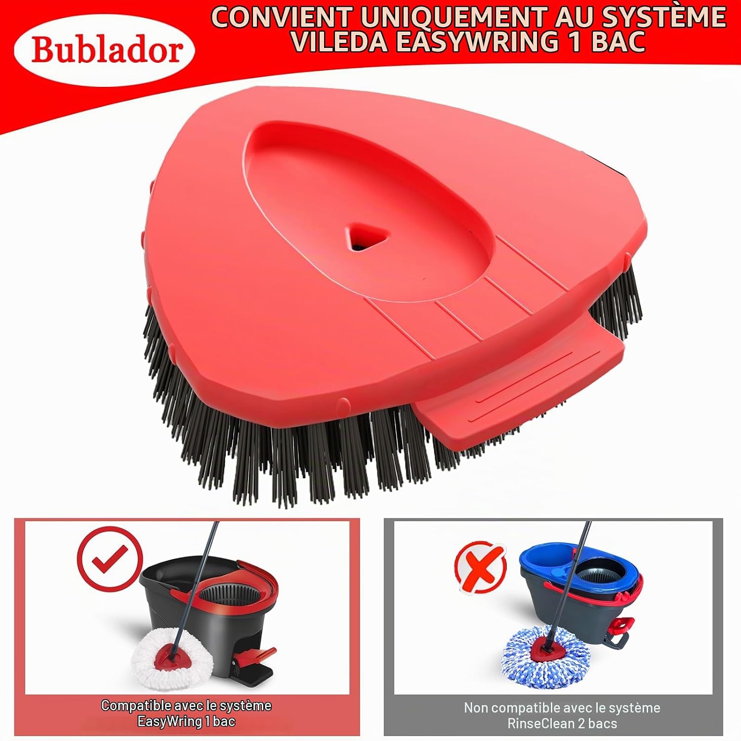 Thumbnail 3 de Bublador DE-FT-DSZ-001 vervangkoppen voor Vileda Turbo, driehoekige schrobborstel