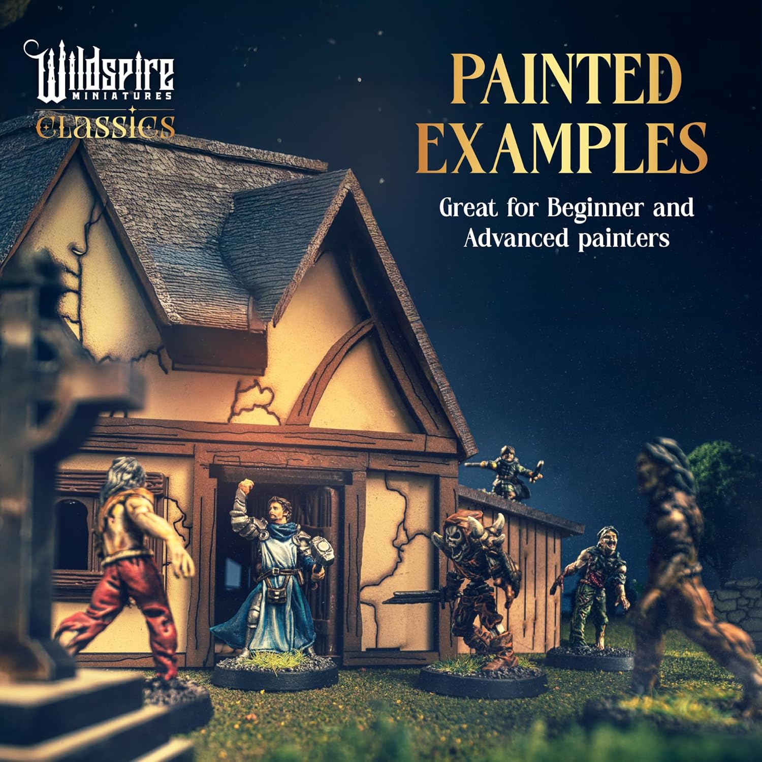 Detalle de Classic Encounters - Expansion Set I: 60 Iconic DnD Miniatures (Unpainted, 28mm) for Tabletop RPG