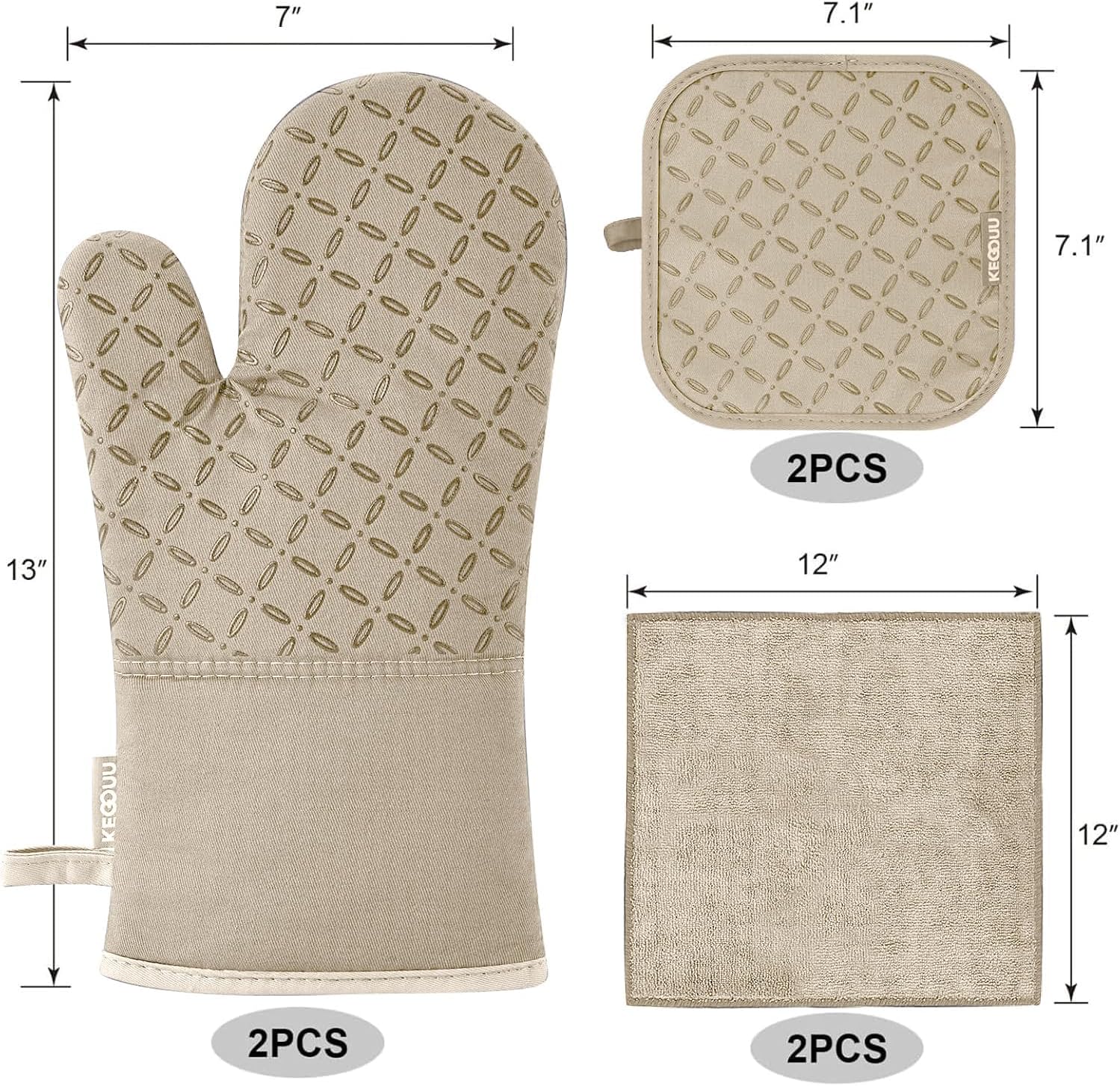 Detalle 2 de KEGOUU Oven Mitts 500°F Set