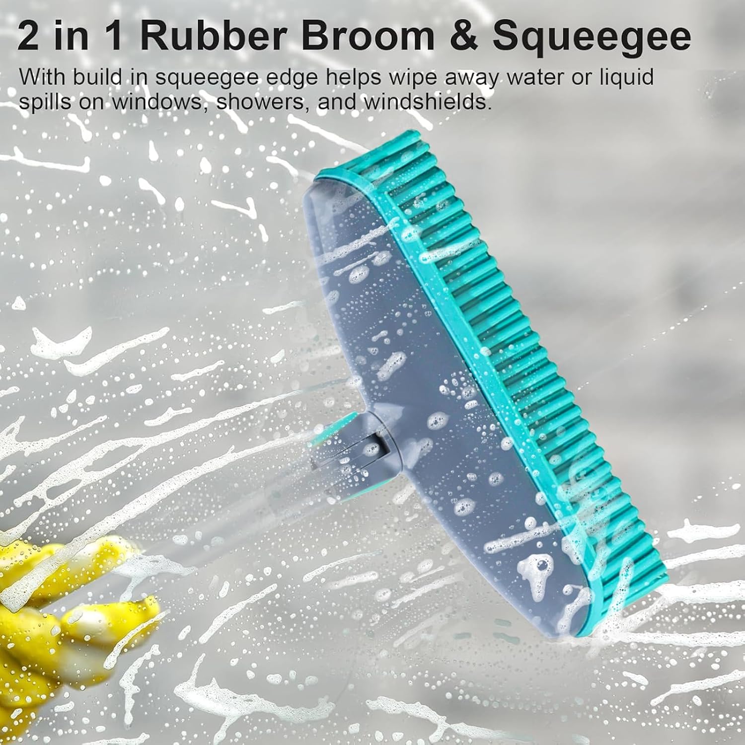 Detalle 2 de Rubber Broom with Squeegee, 51-Inch Iron Handle