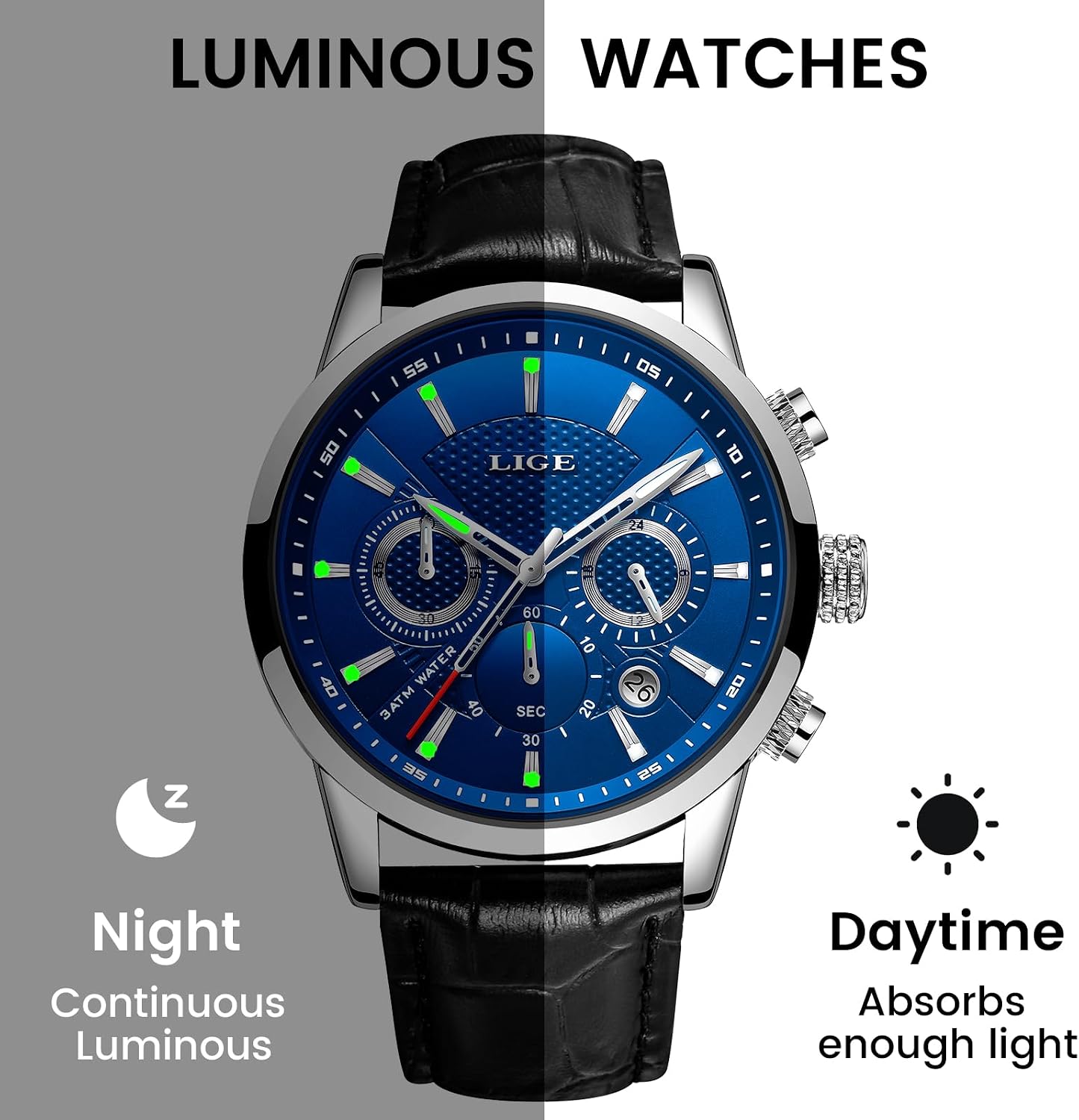 Detalle de LIGE Montre chronographe 2 ans