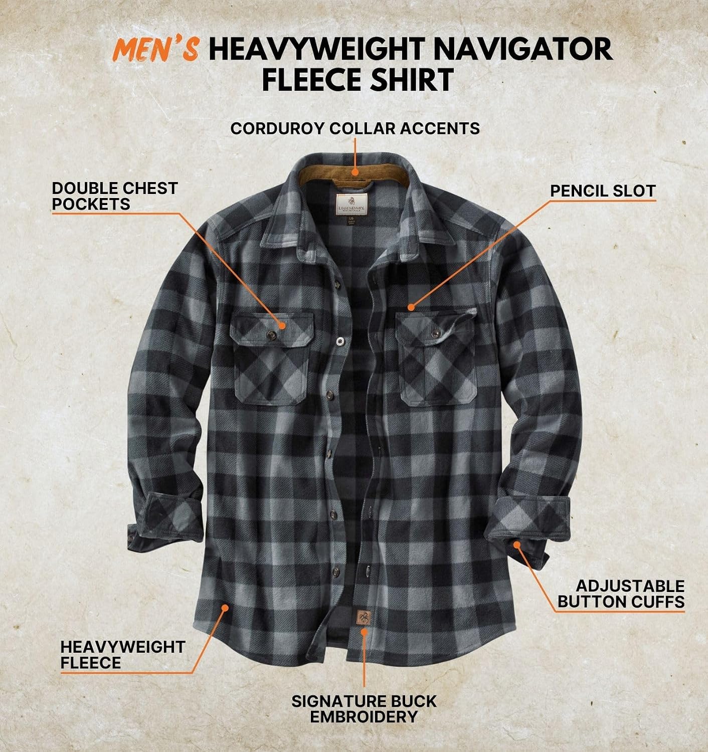 Thumbnail 3 de Legendary Whitetails Men's Long Sleeve Fleece Button-Up Shirt