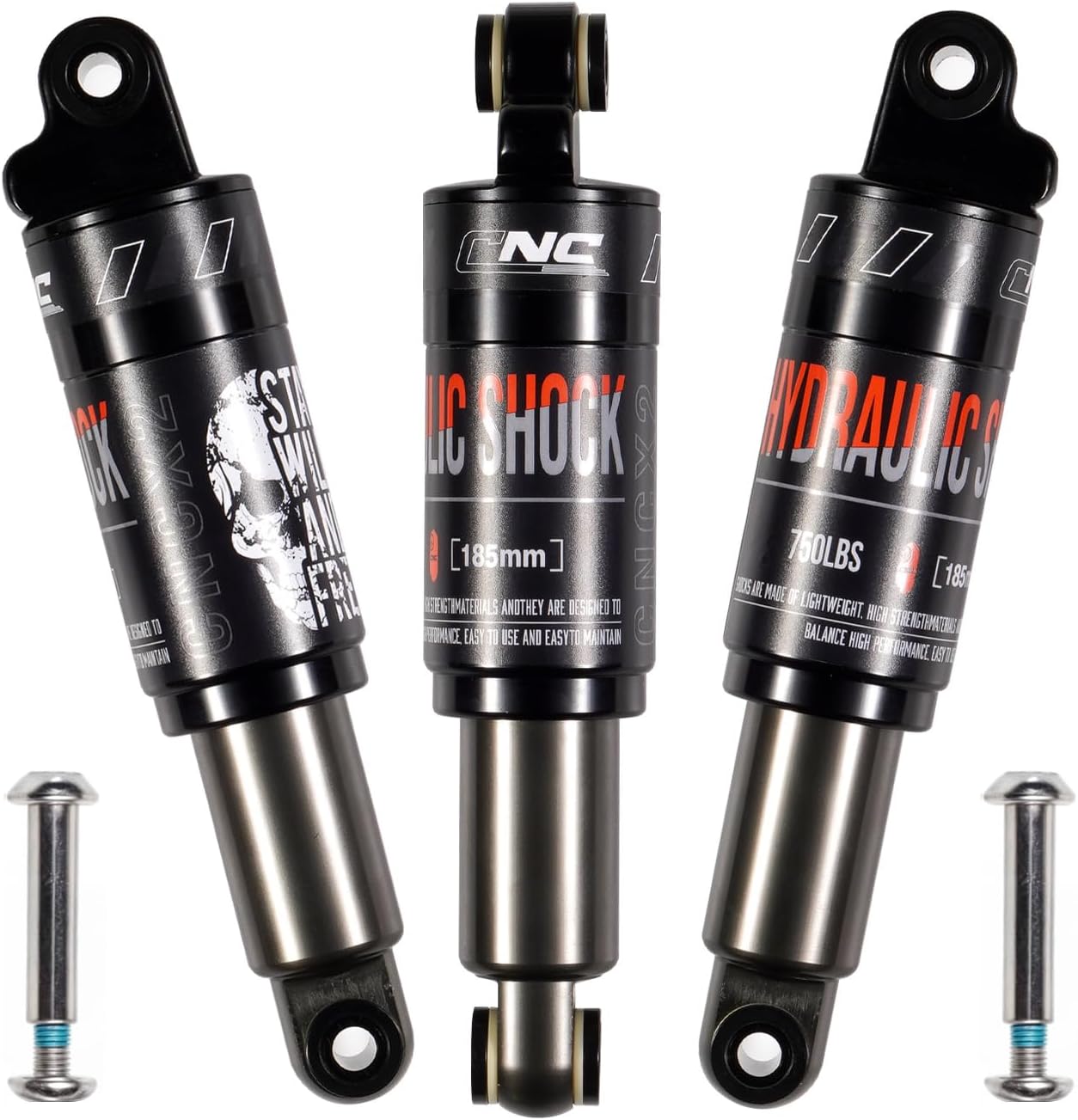 Detalle de CNCLOL Mountain Bike Rear Shock – Fixed Hydraulic Damping, 120–200mm (185x750lbs)