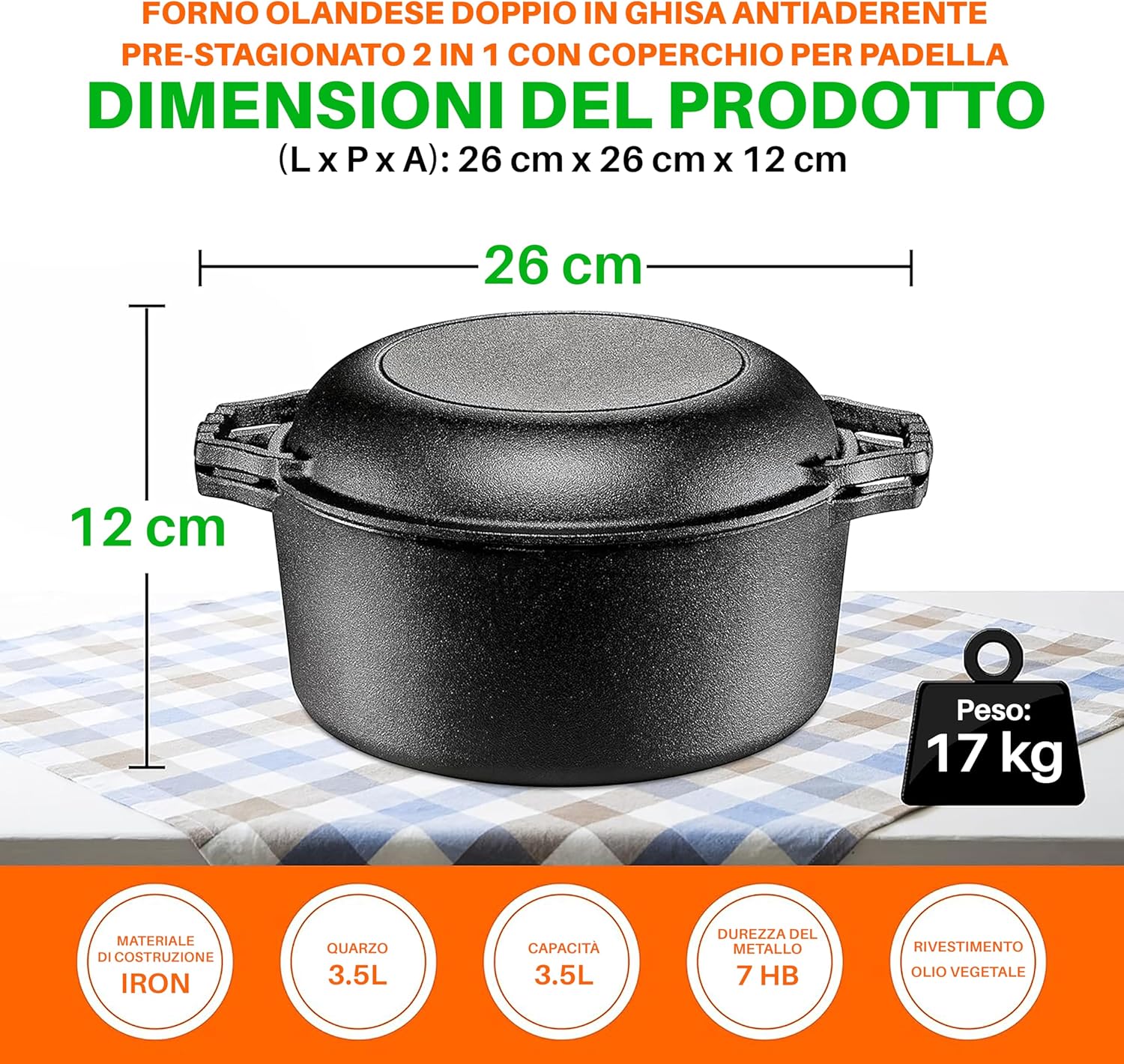 Detalle 2 de Nutrichef Forno Olandese in Ghisa 🍲