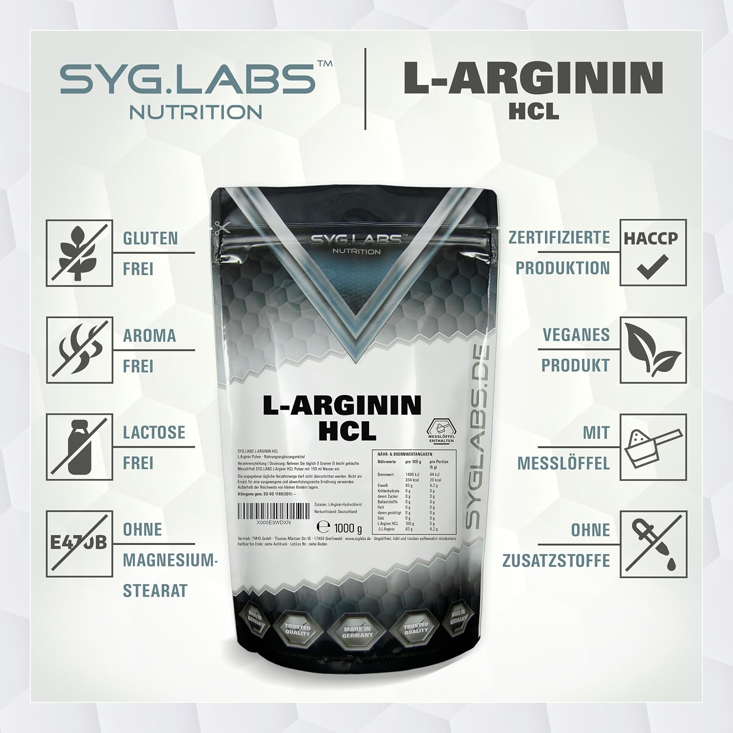 Thumbnail 5 de L-Arginin HCL 1000 g Pulver đź’Š
