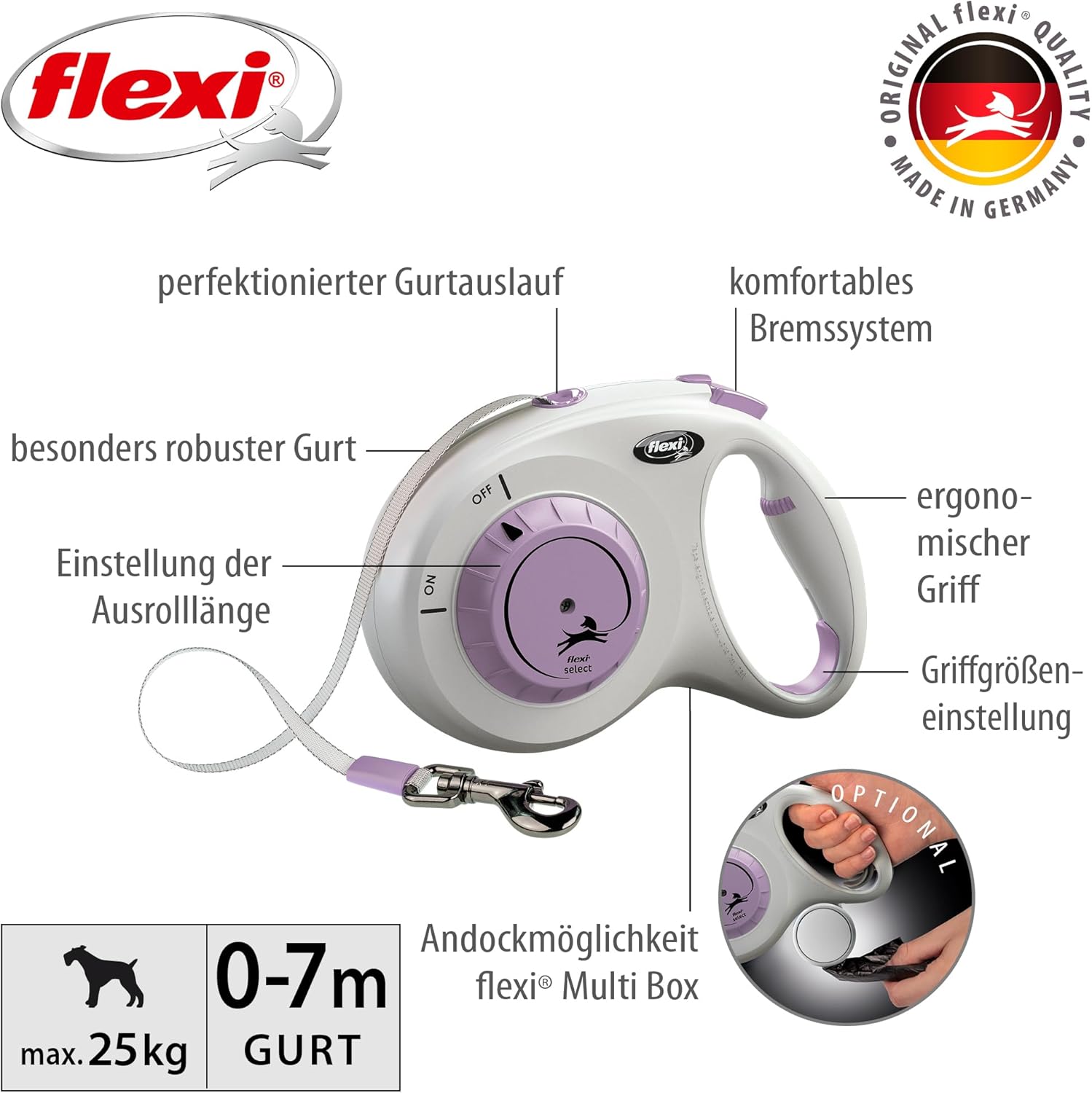 Thumbnail 1 de flexi Select M Gurt 0-7 m Roll-Leine für Hunde bis 25 kg
