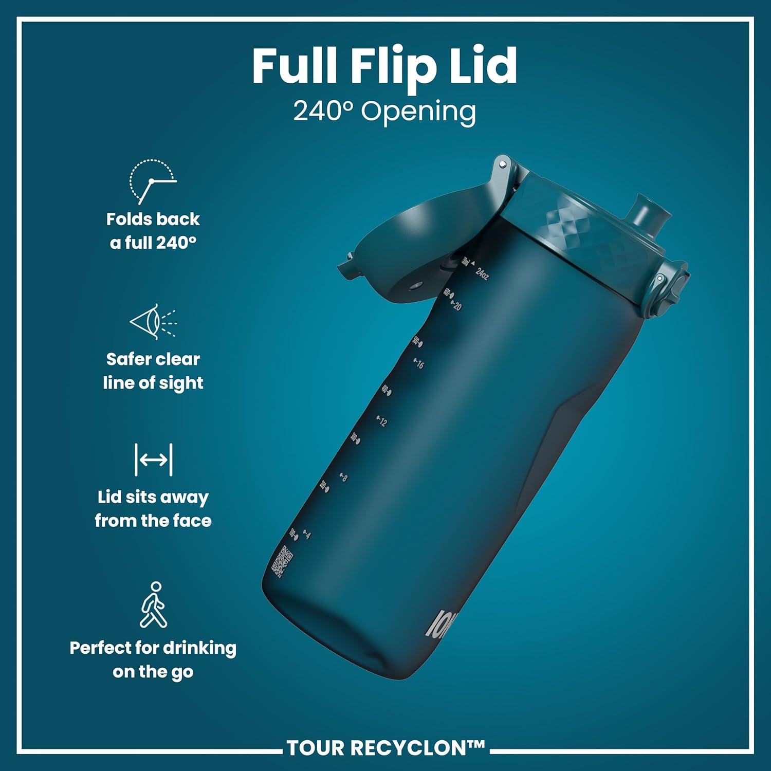 Thumbnail 3 de Ion8 750 ml Tour Recyclon Water Bottle: Leak-Proof, Easy Open, and Built for Active Lifestyles