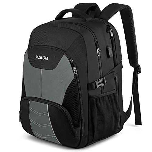 Detalle de Sac à Dos Homme Grand 55L PUSLOM 18,4'' – Antivol, USB et Imperméable, idéal voyage et travail