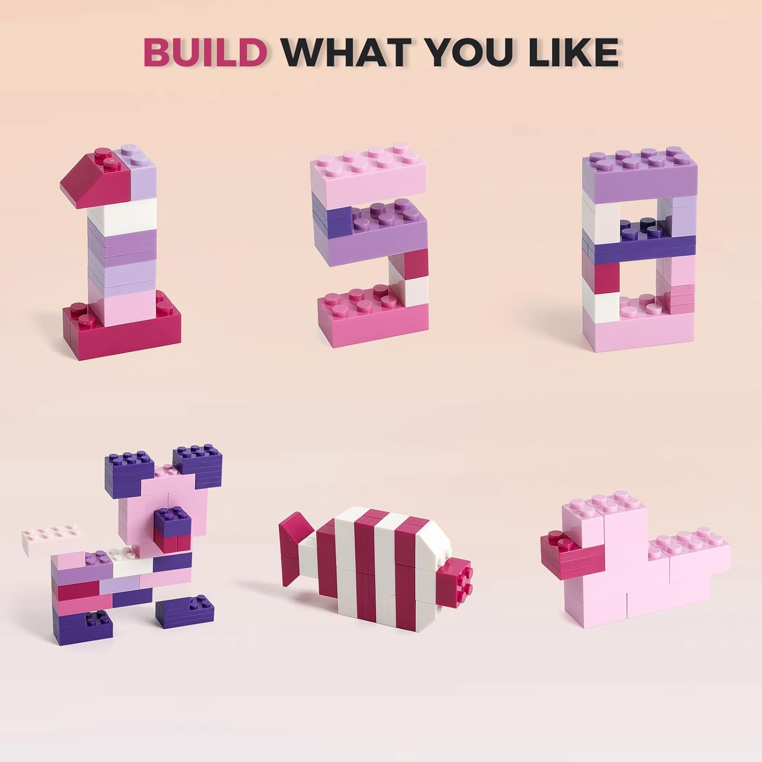 Detalle de HUIZDQ 1500 Pieces Building Bricks – Classic Set Compatible with All Major Brands (Girl Colour)