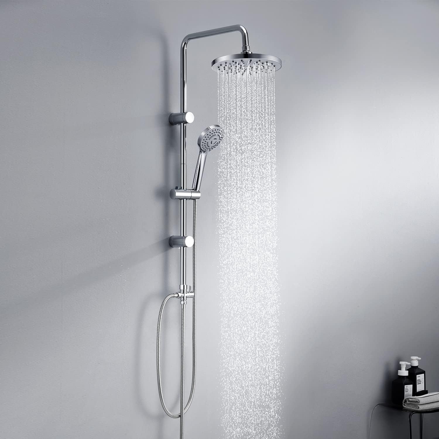 Detalle de JOHO Regendusche Duschsystem Edelstahl 92 cm