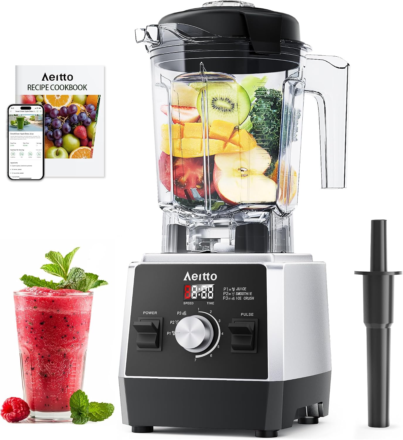 Detalle de Aeitto countertop blender, 68-ounce capacity