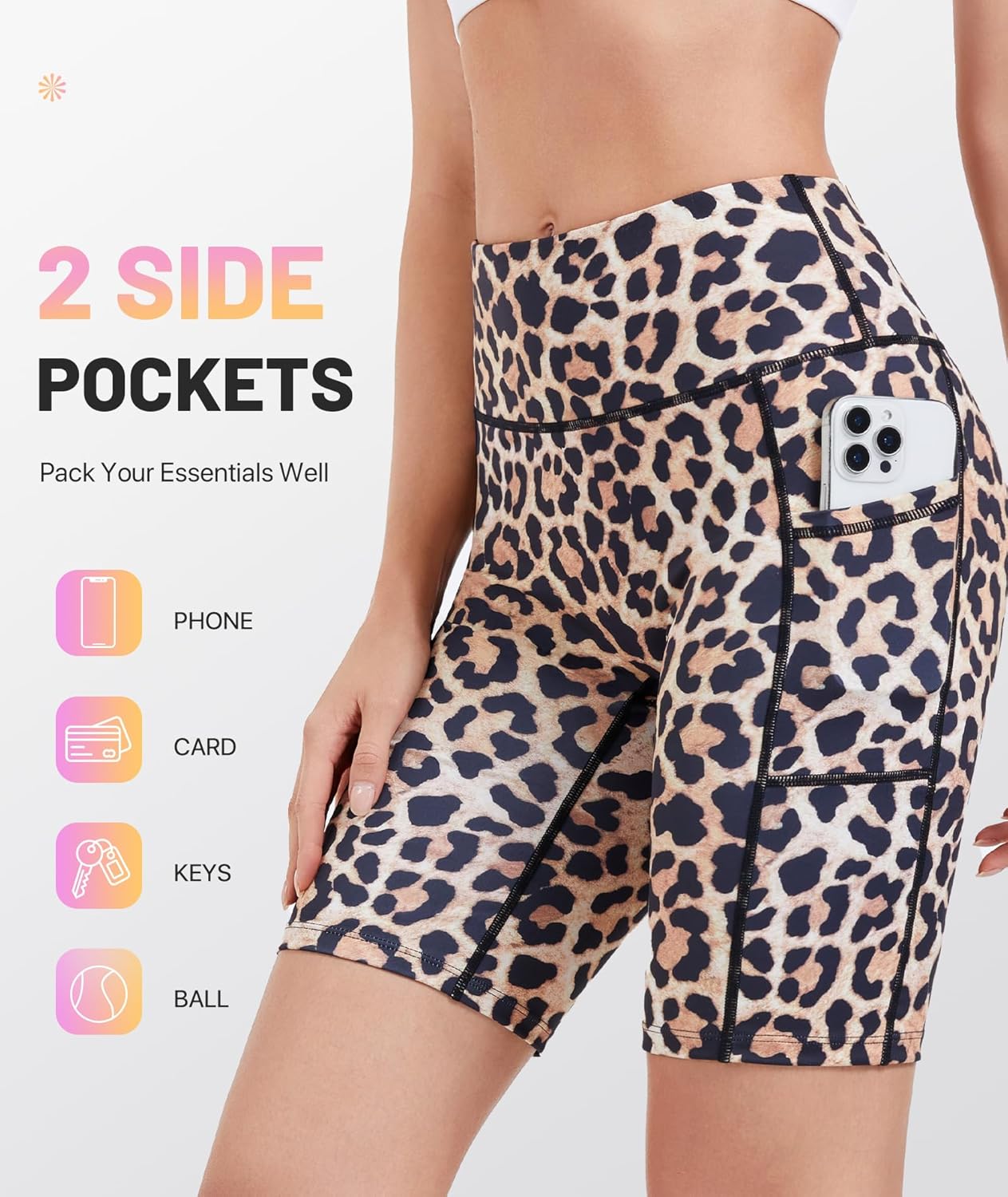 Thumbnail 1 de SIMIYA Women’s High Waist Cycling Shorts with Pockets – Tummy Control, 4-Way Stretch