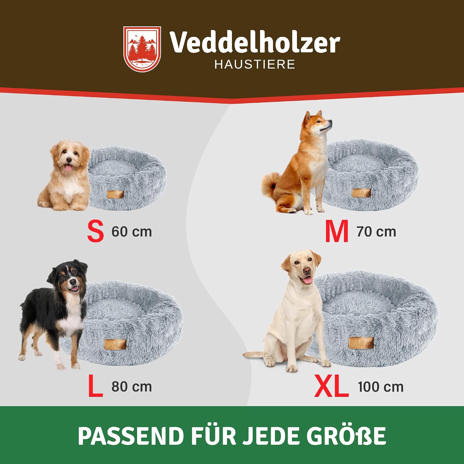 Thumbnail 4 de Veddelholzer Hundebett Ø60 cm Hellgrau