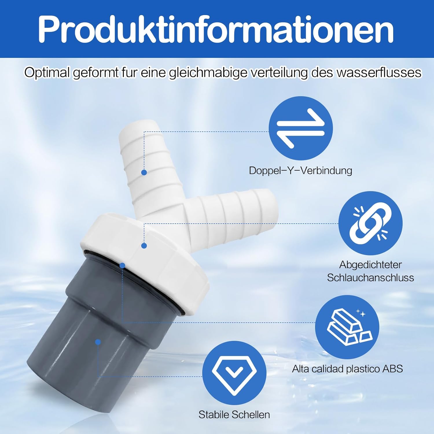 Thumbnail 4 de Geschirrspüler Abfluss Adapter Doppelanschluss Ø40 mm
