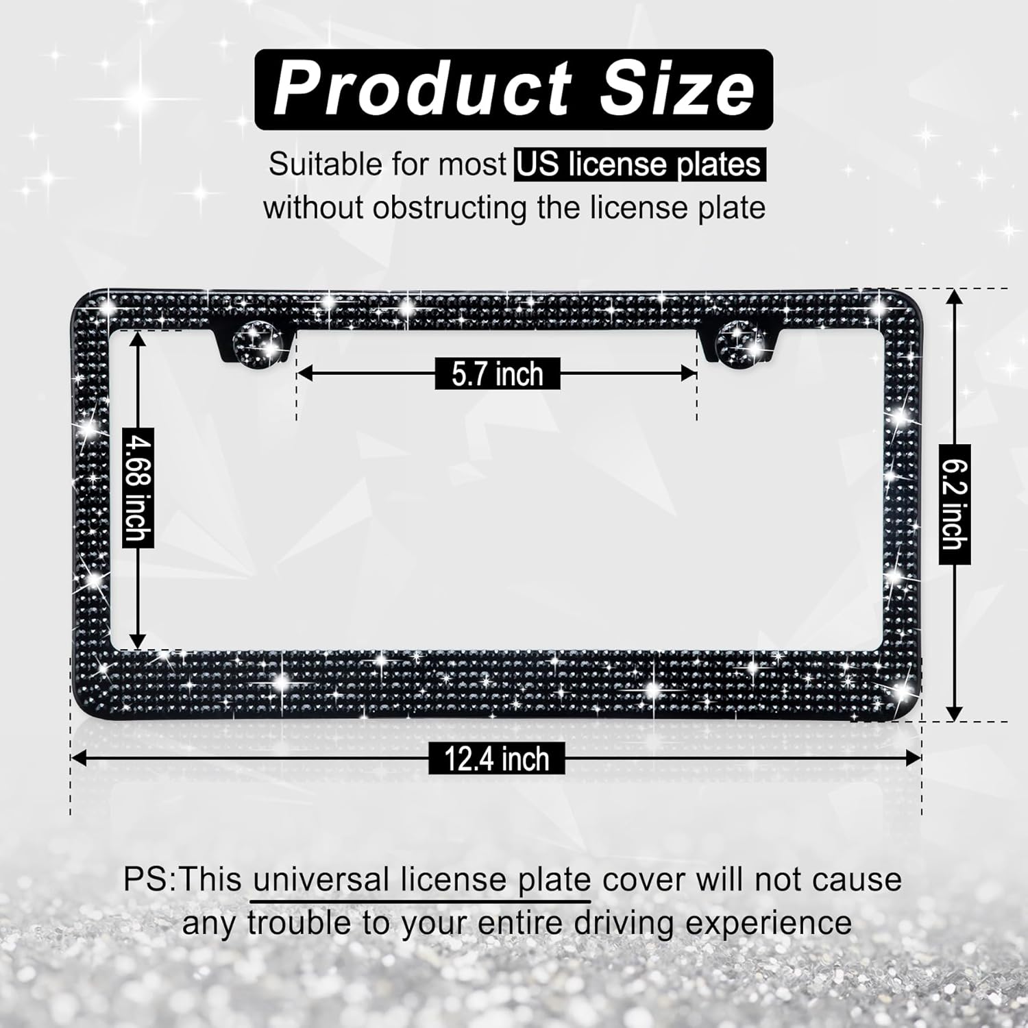 Detalle 2 de Amiss Bling License Plate Frame 2-Pack