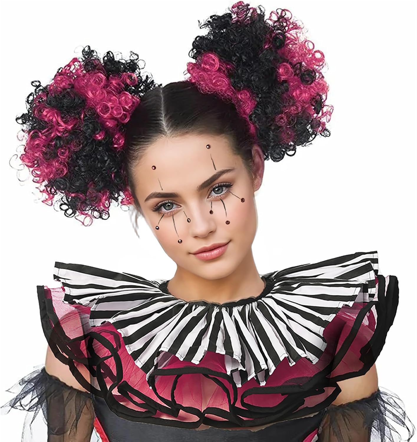 Thumbnail 4 de UniqKaliber Lagenförmiger Clownkragen aus Tüll und Netz – Viktorianischer Rüschen-Kragen für Renaissance, Theater und Cosplay