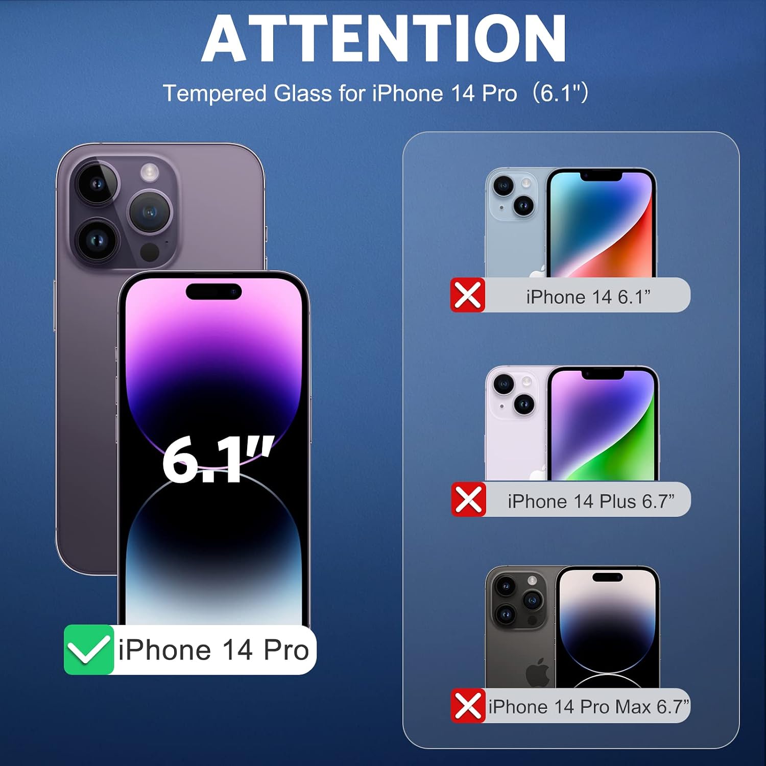 Thumbnail 1 de OMOTON Panzer Schutz Glas fürs iPhone 14 Pro