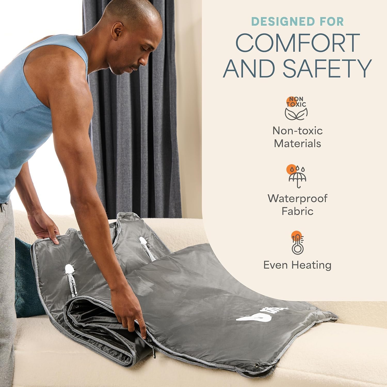 Detalle 2 de Lifepro infrared sauna blanket with PU and Oxford fabric
