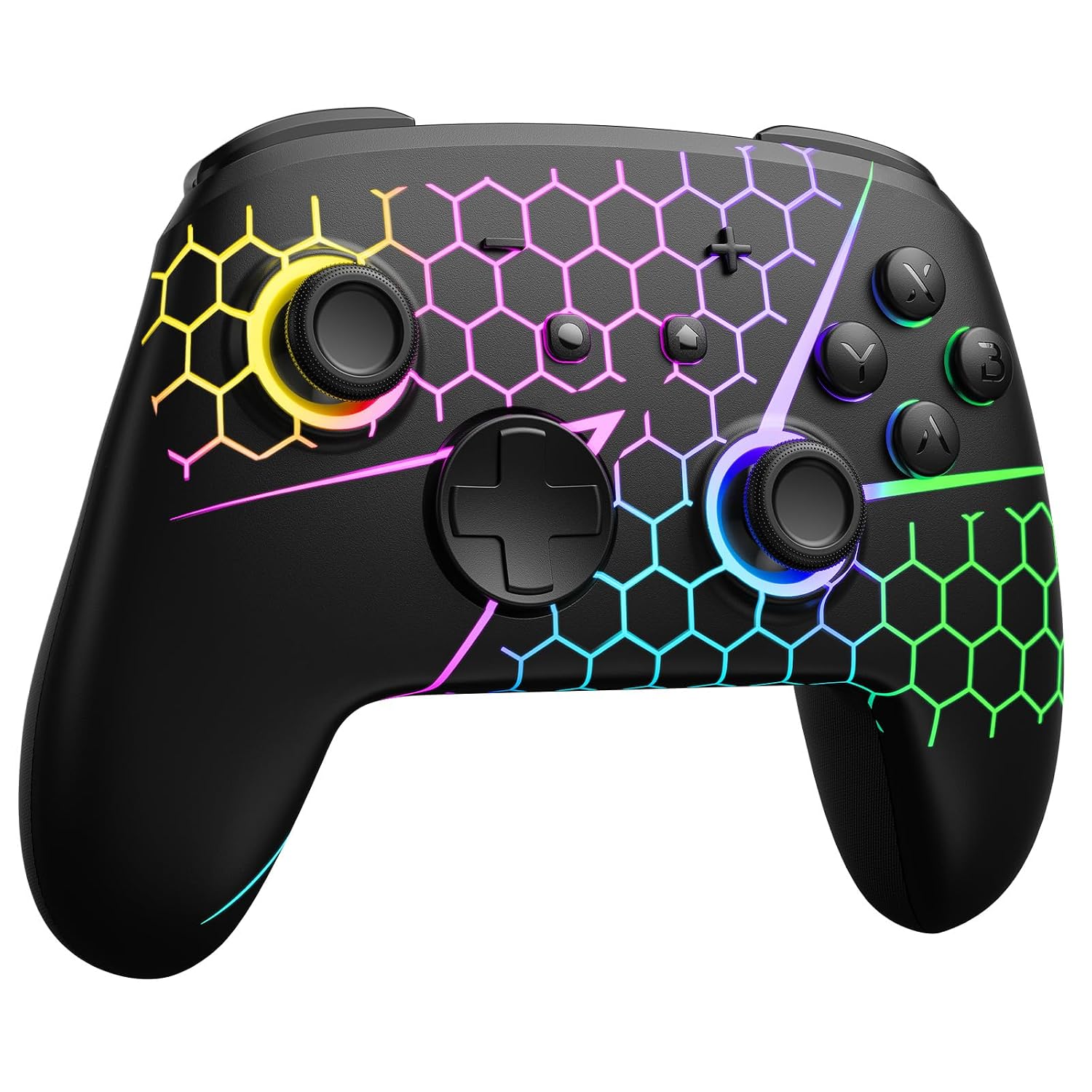 Detalle de FUNLAB Switch 2 Pro Controller für Switch2/OLED – kabelloses Hall-Effekt Gamepad mit 7 RGB-Farben