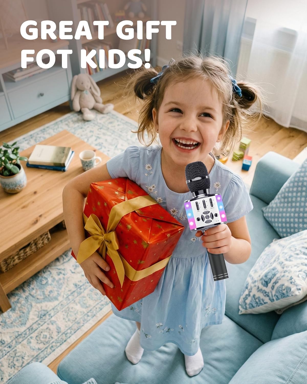 Thumbnail 6 de BONAOK Bluetooth-Mikrofon für Kinder mit LED 🎤