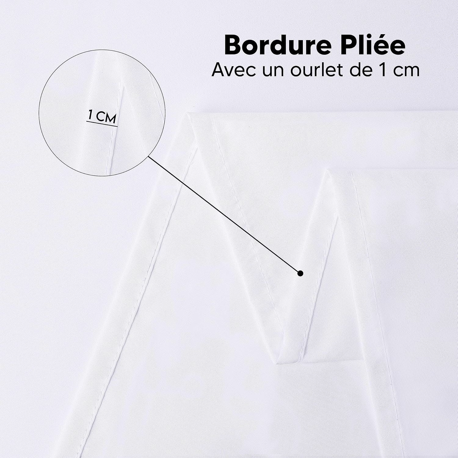 Detalle de Utopia Kitchen Nappe Rectangulaire 152 x 213 cm (Lot de 2) – Blanc, lavable en machine