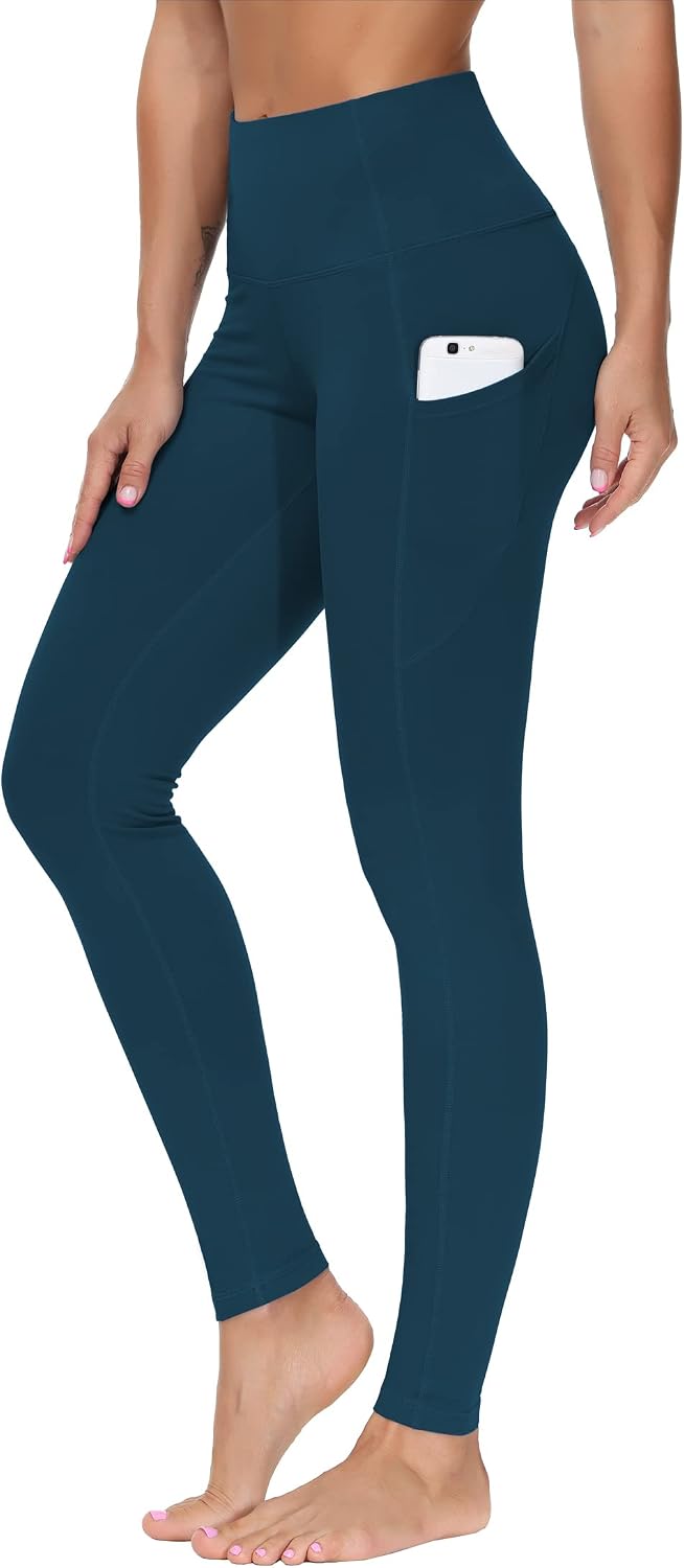 Detalle de THE GYM PEOPLE Thick High Waist Yoga Pants with Pockets (Tummy Control) for Women