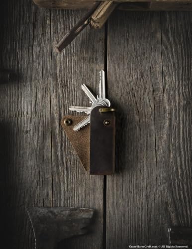 Detalle de Crazy Horse Craft Schlüsselanhänger Leder – Schlüsseletui Organizer Halter