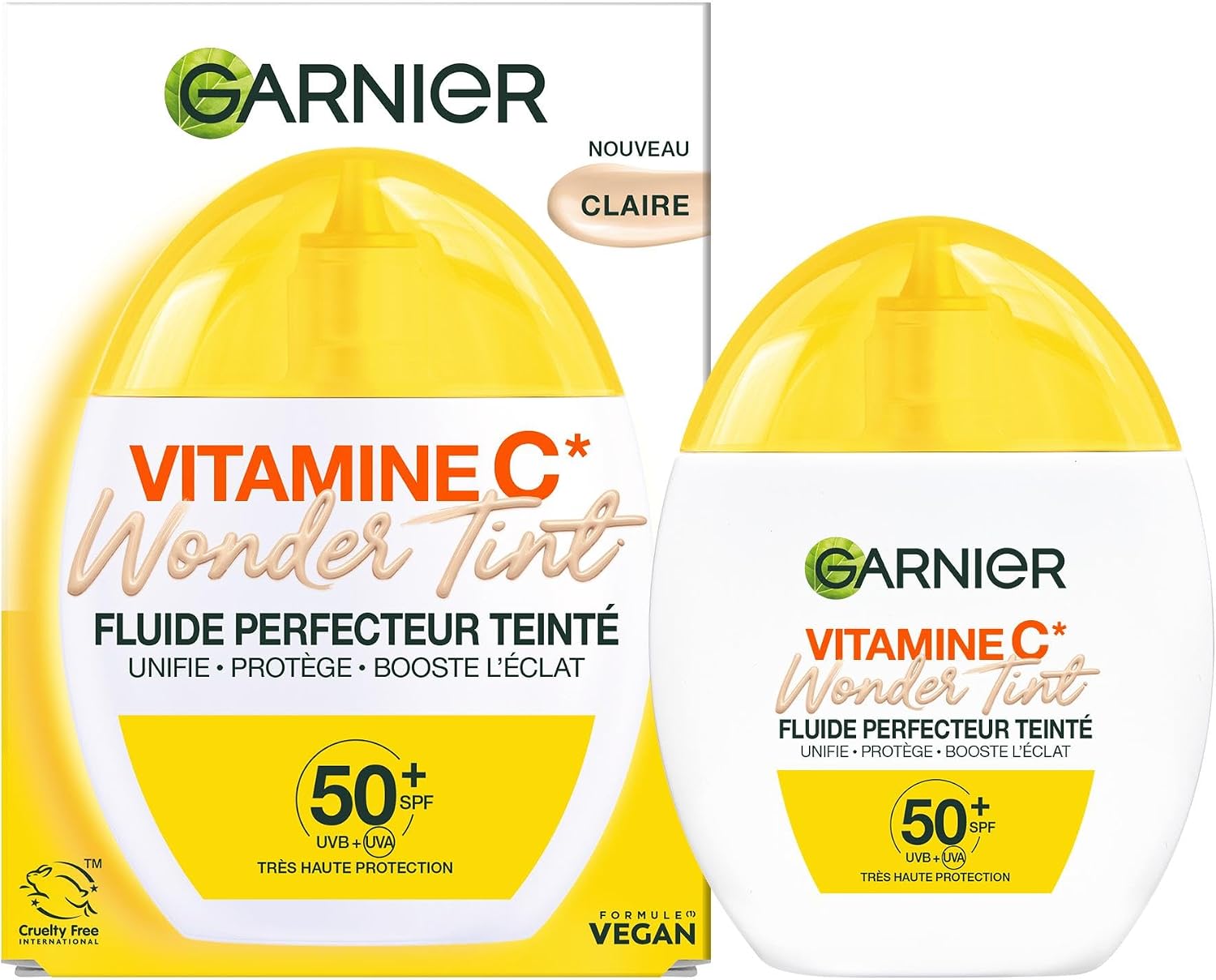 Detalle de GARNIER SkinActive Vitamine C Wonder Tint SPF50+ fluide teinté perfecteur (teinte claire) 40 ml
