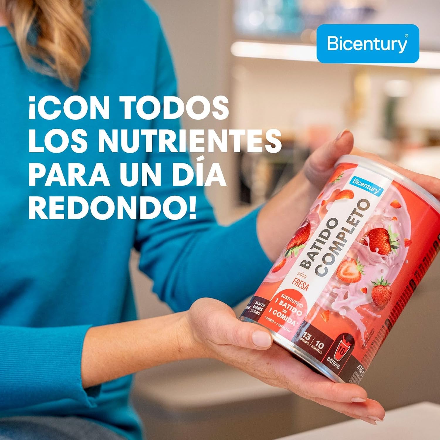 Thumbnail 1 de Bicentury Batido Completo de Comida Fresa 🥤 16 Raciones
