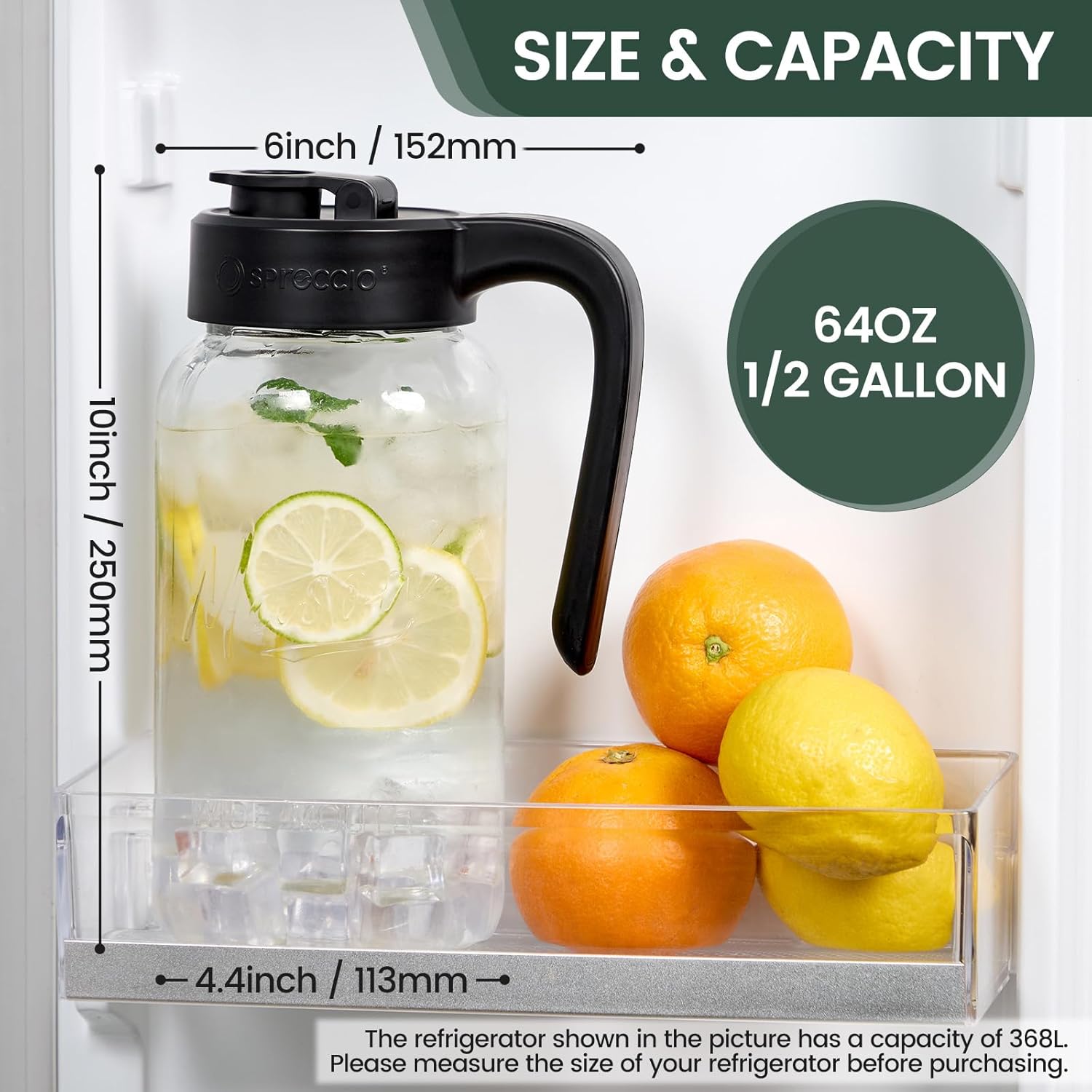 Detalle 2 de Spreccio Mason Jar Pitcher 64 oz