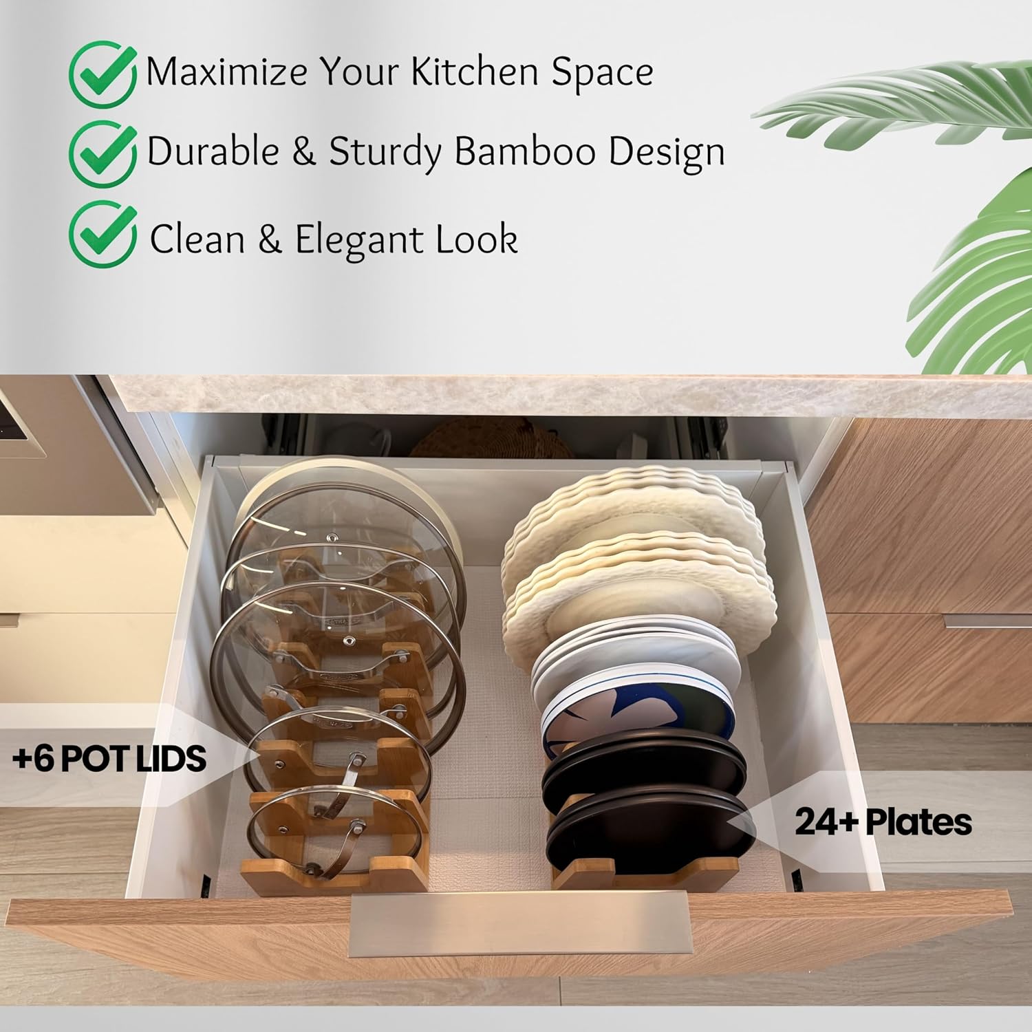 Thumbnail 6 de PIPOREA Kitchen Cabinet Organizer in Bamboo
