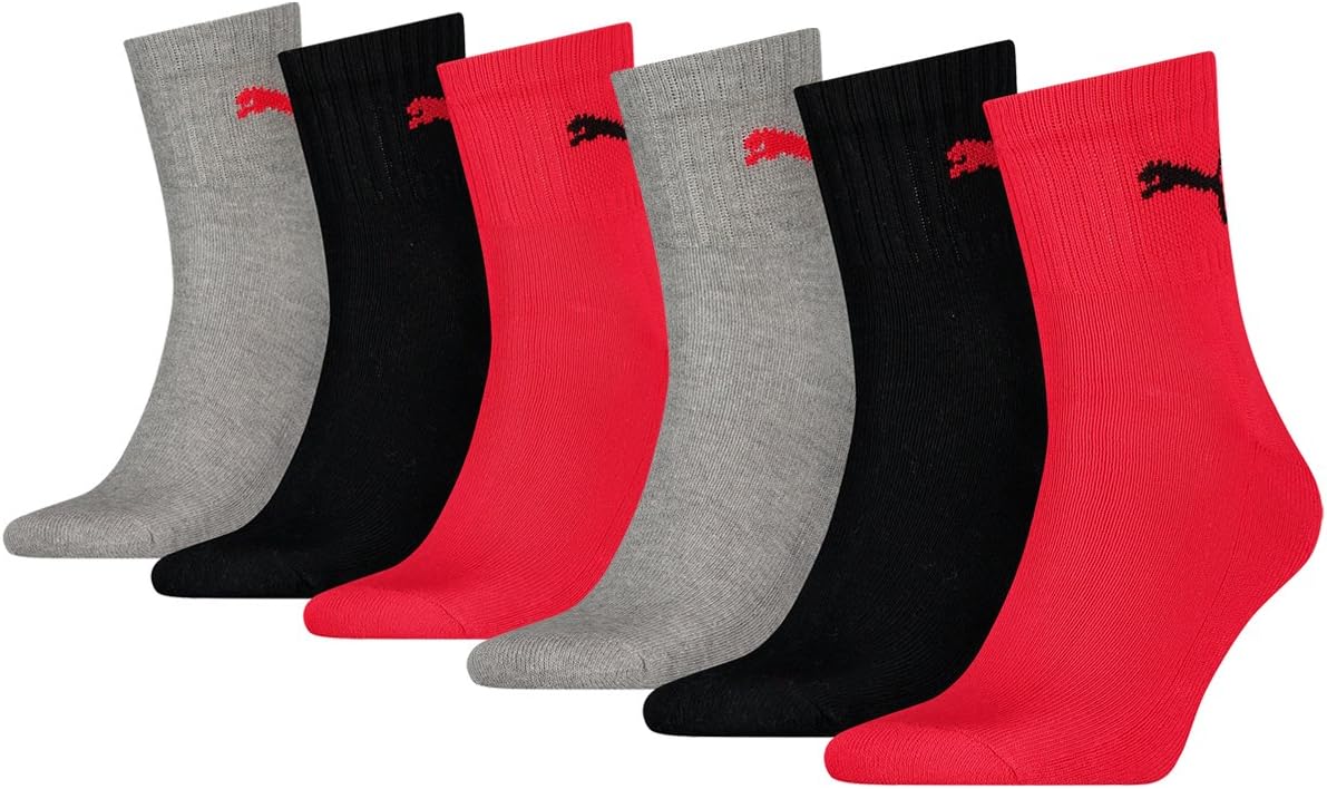 Detalle de PUMA Calcetines unisex, negro 43-46: comodidad y ajuste diario con logo emblemático