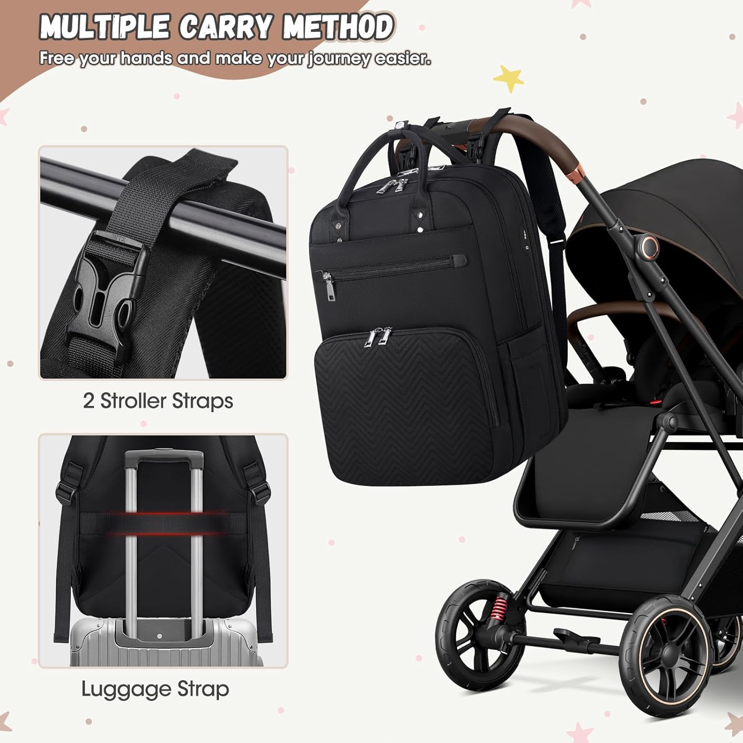 Thumbnail 5 de RAINSMORE baby changing bag backpack