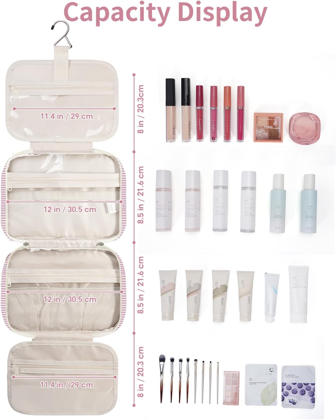 Detalle 1 de Narwey Large Hanging Travel Toiletry Bag 26cm