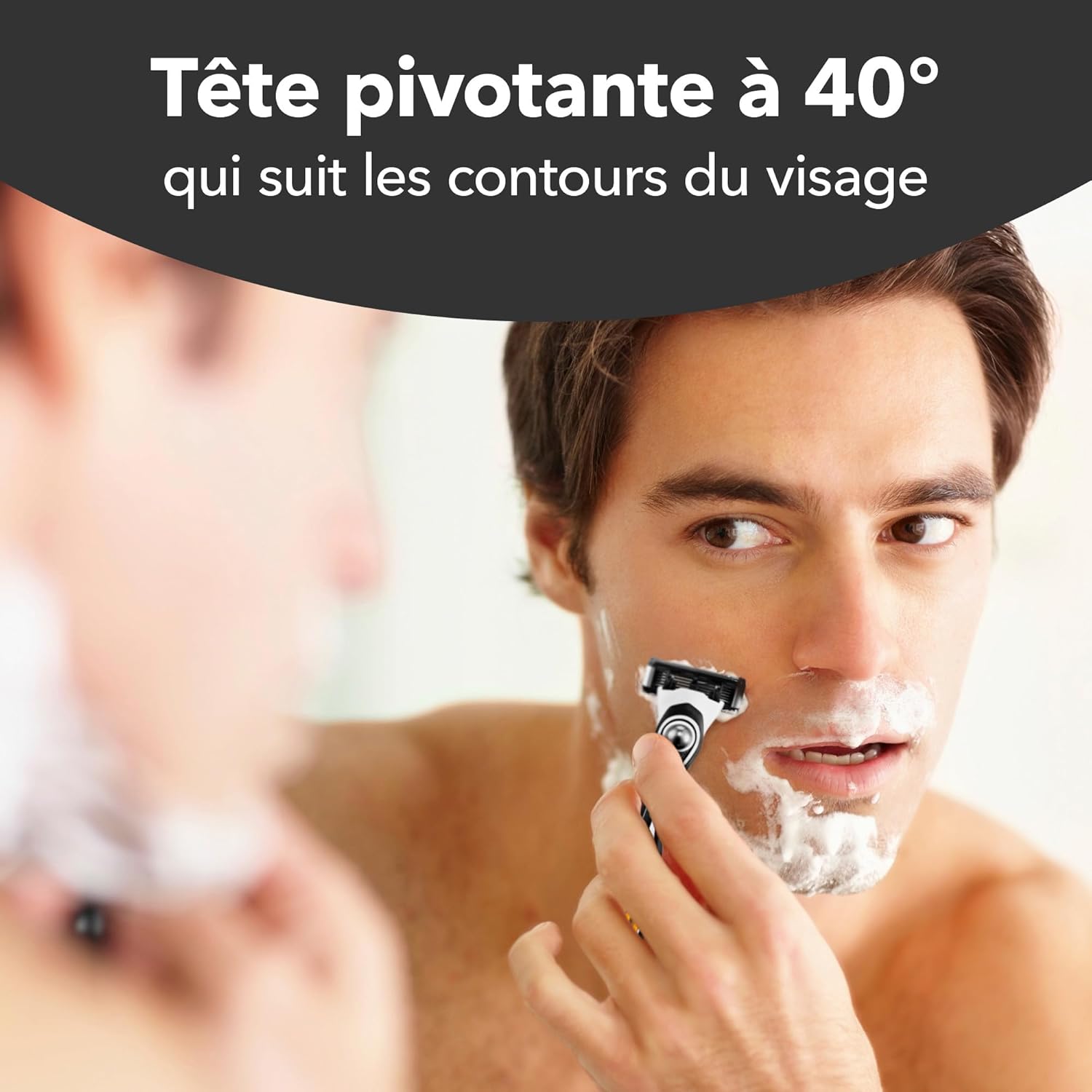 Detalle de BIC Hybrid 5 Flex Rasoir Rechargeable pour Homme – Manche et 3 Recharges Nano-Tech Titane