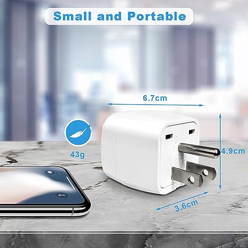 Detalle de Adaptateur Prise USA 2 broches vers 3 broches Type B – vutizal