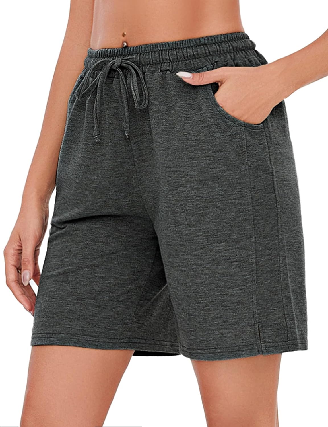 Leversic Femme Bermudas Pantalon Court Été – Shorts de sport avec cordon et poches
