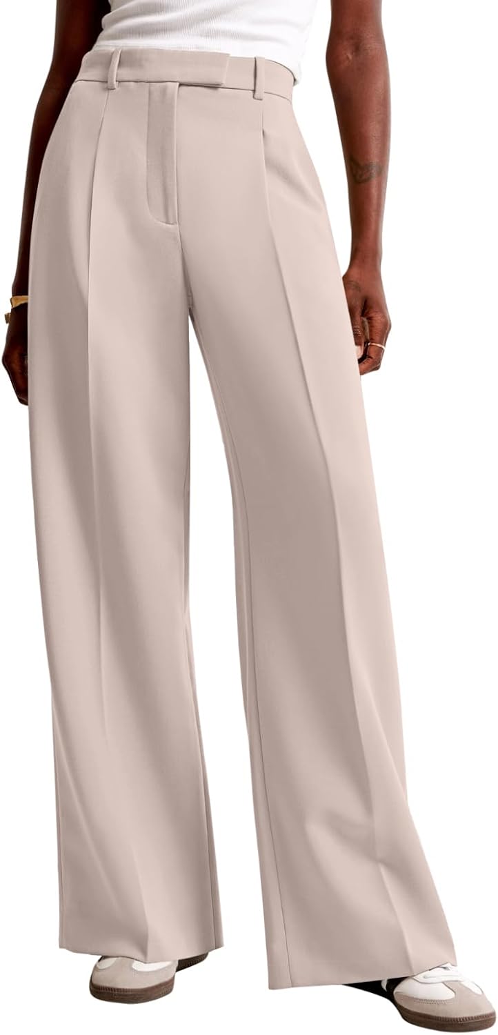 Detalle de NIMIN Women's Wide-Leg Work Pants, 92% Polyester