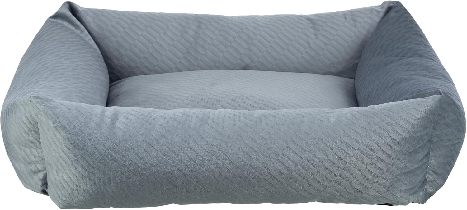 Detalle de TRIXIE Panier pour Chien Alena Ø60 cm – Panier Rond Douillet Bleu-Gris, Housse Lavable