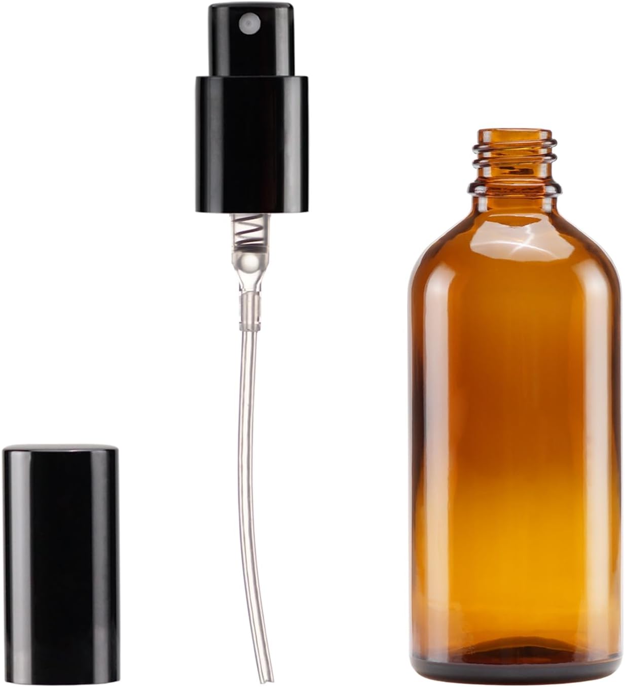 Detalle de YIZHAO Braunglas Sprühflasche 100 ml – wiederverwendbar, feiner Nebel, Reise-Set (9 St.)