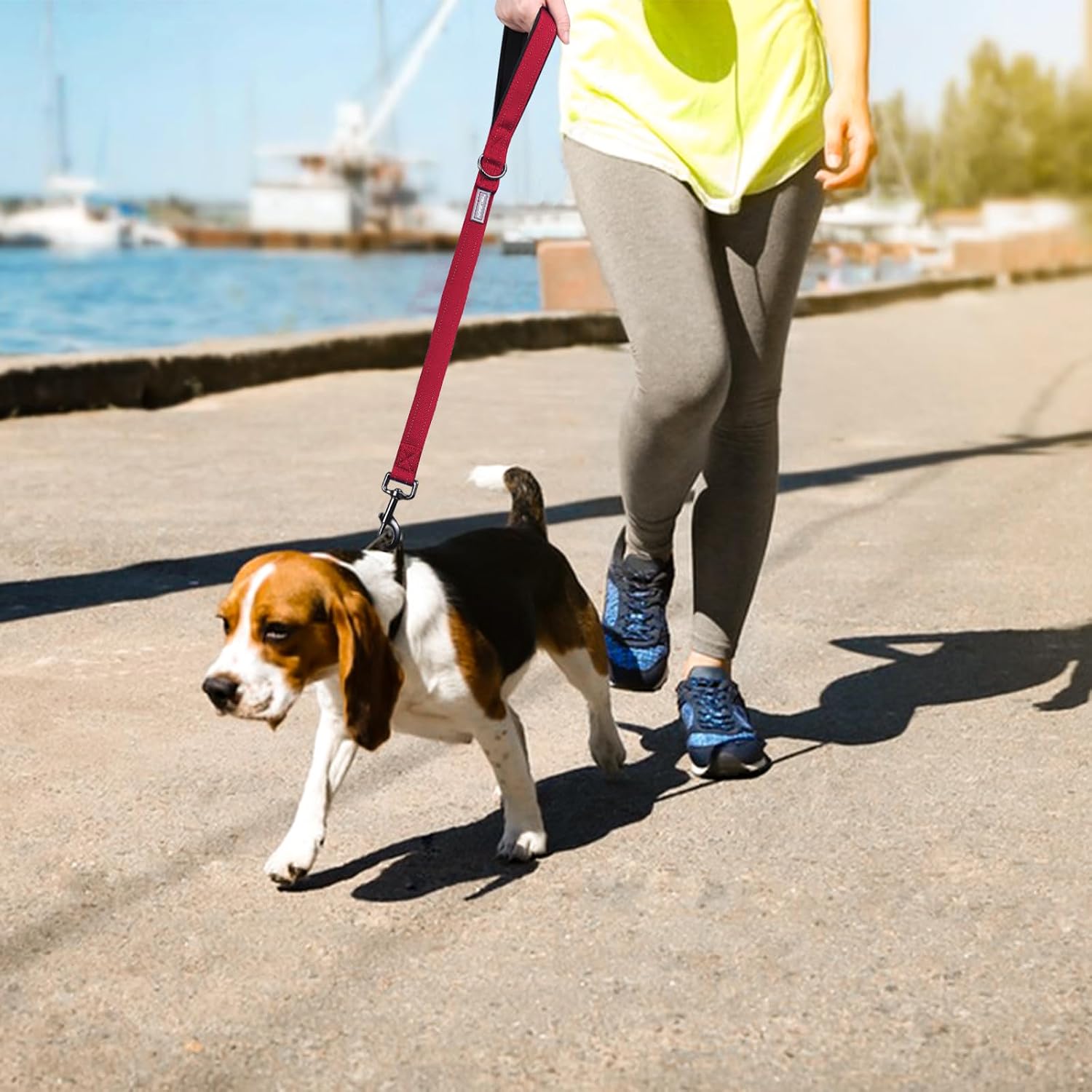 Detalle de VIVAGLORY Closerok Traffic Short Dog Lead (61cm) with Padded Handle – Red