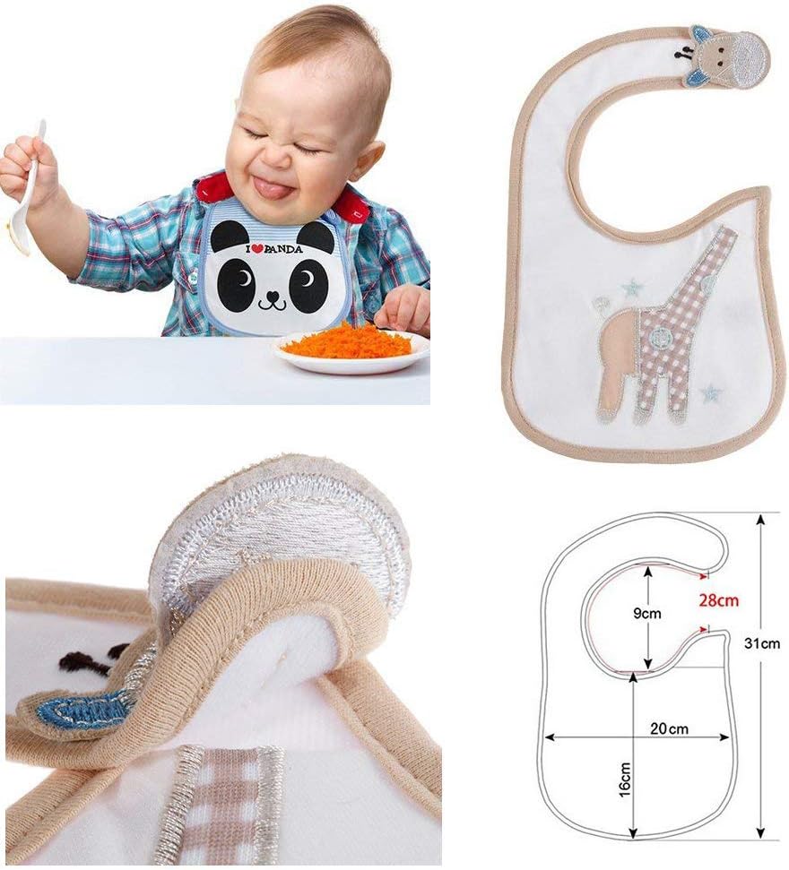 Thumbnail 5 de SLOSH lot de 12 bavoirs bébé imperméables en coton (0 à 36 mois) à fermeture latérale