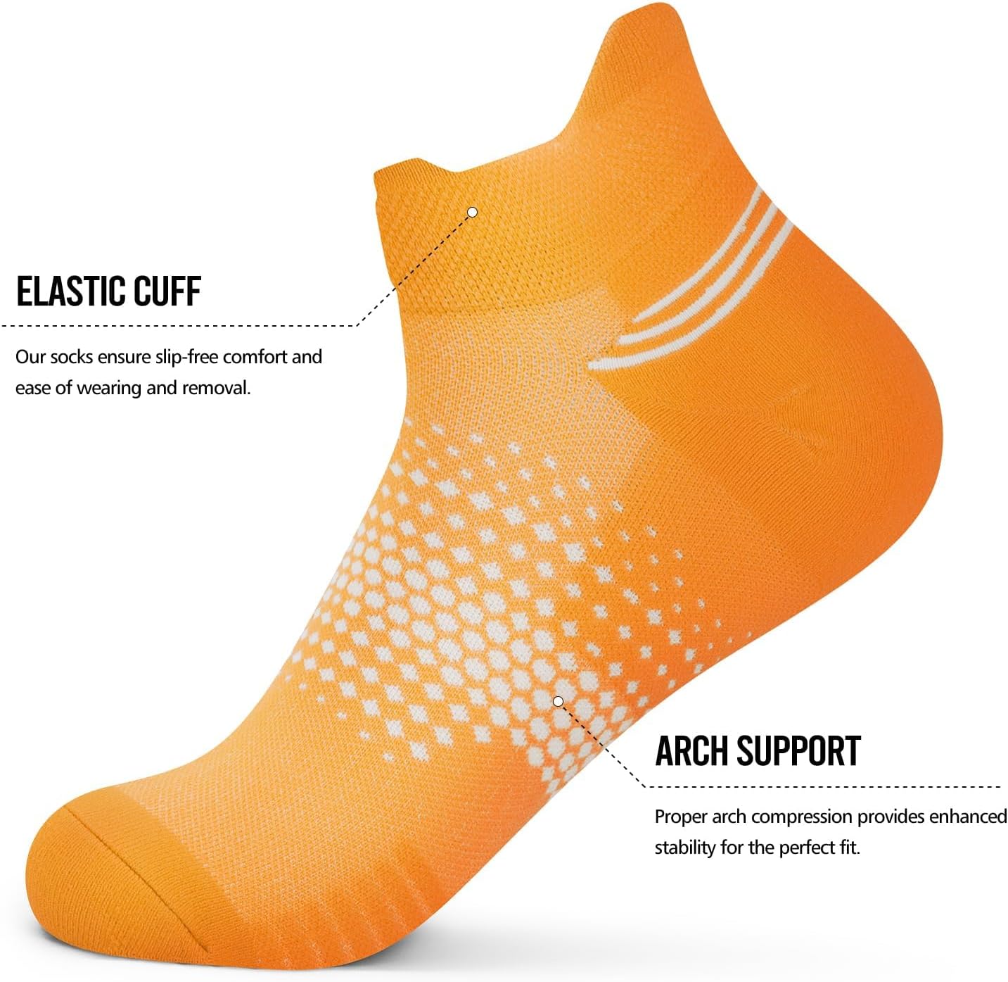 Detalle de PAPLUS Ankle Compression Socks for Women (6 Pairs) – 8–15 mmHg Running Socks with Cushioned Sole