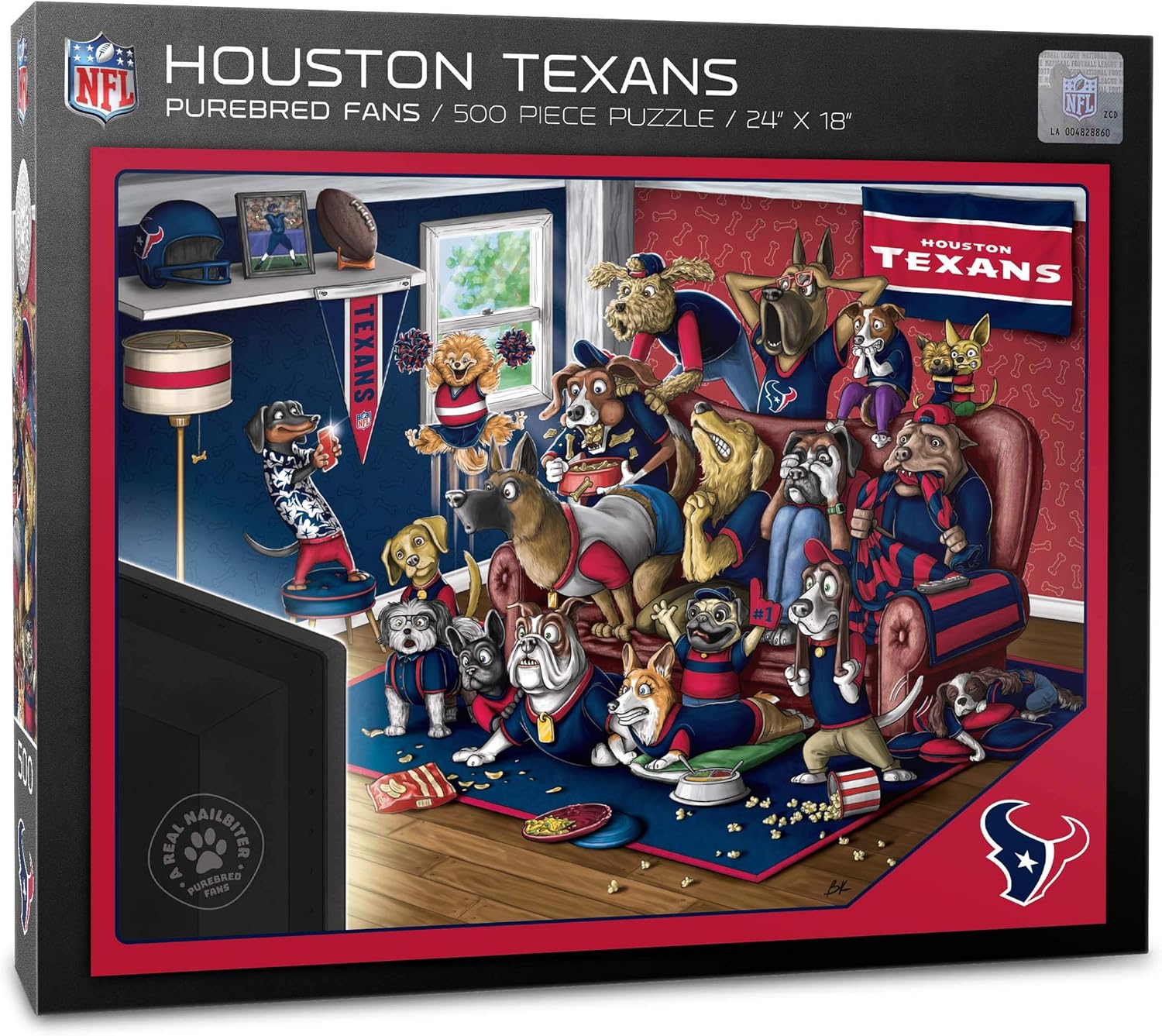 Detalle 2 de YouTheFan NFL Purebred Fans 500-Piece Puzzle (A Real Nailbiter)