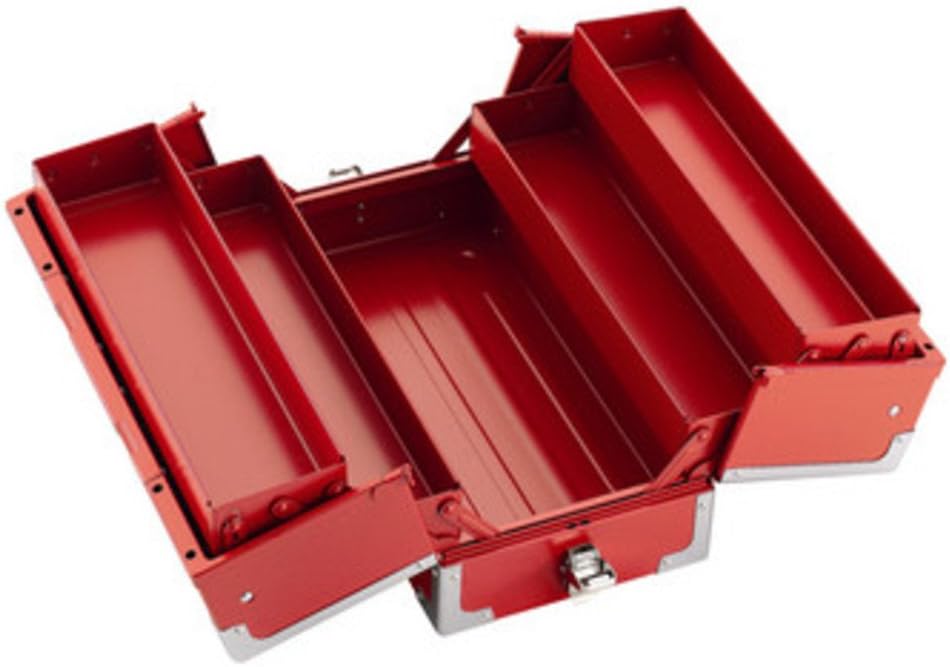 Detalle 2 de トネ(TONE) BX331 ツールケース レッド、スチール製・3段式両開き