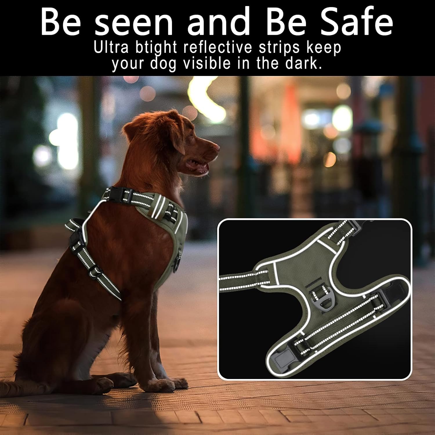 Thumbnail 6 de HEELE Dog Harness No Pull with Neck Release – Front and Back Clips, Reflective Padded Vest (XL) for Outdoor Walking